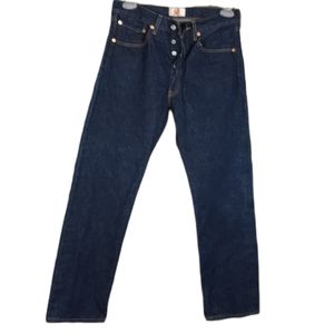 Levi’s 501 button fly dark wash straight leg jeans